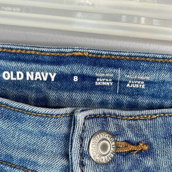 OLD NAVY High-Rise Super Skinny Jeans Jeggings Blue Light Wash Stretch 8 - Picture 7 of 10